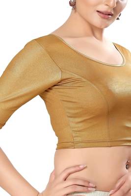 Non - Padded Shimmer Round Neck Blouse 3