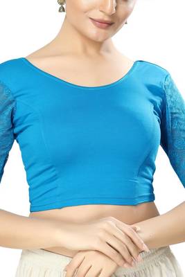 Non - Padded Cotton Lycra Round Neck Blouse 1