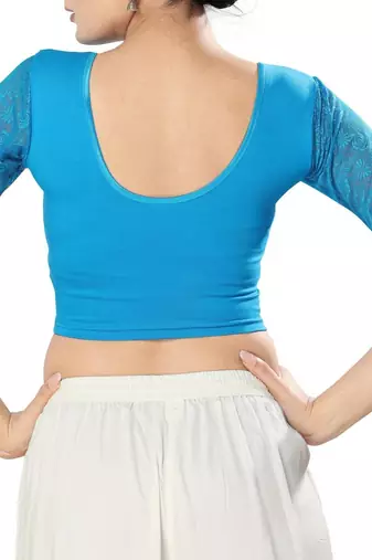 Non - Padded Cotton Lycra Round Neck Blouse