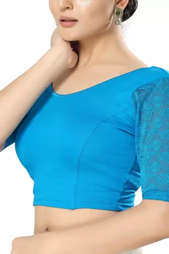 Non - Padded Cotton Lycra Round Neck Blouse