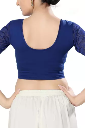 Non - Padded Cotton Lycra Round Neck Blouse