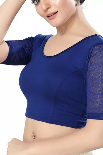 Non - Padded Cotton Lycra Round Neck Blouse