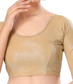 Non - Padded Shimmer Round Neck Blouse