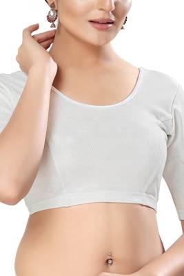 Non - Padded Shimmer Round Neck Blouse 1