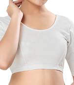 Non - Padded Shimmer Round Neck Blouse