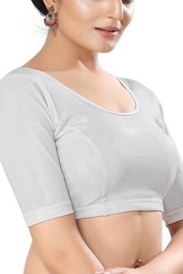 Non - Padded Shimmer Round Neck Blouse 4