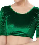 Non - Padded Velvet Round Neck Blouse