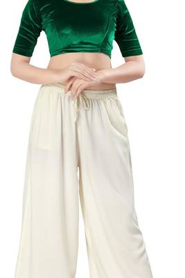 Non - Padded Velvet Round Neck Blouse 5