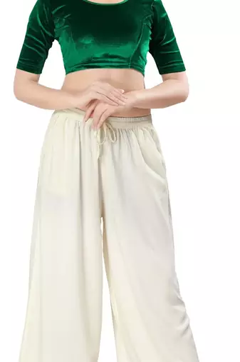 Non - Padded Velvet Round Neck Blouse