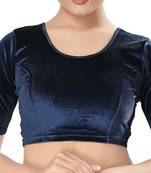 Non - Padded Velvet Round Neck Blouse