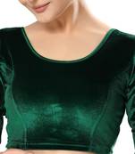Non - Padded Velvet Round Neck Blouse