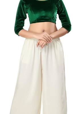 Non - Padded Velvet Round Neck Blouse 5