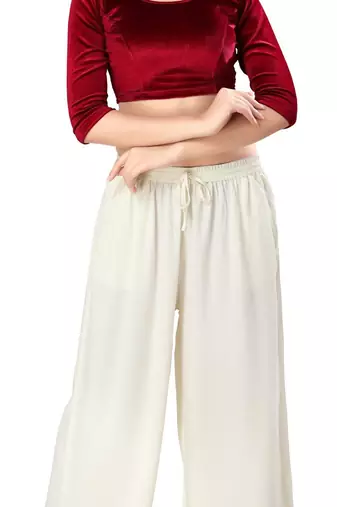 Non - Padded Velvet Round Neck Blouse