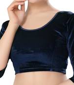 Non - Padded Velvet Round Neck Blouse