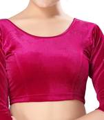 Non - Padded Velvet Round Neck Blouse
