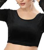 Non - Padded Velvet Round Neck Blouse
