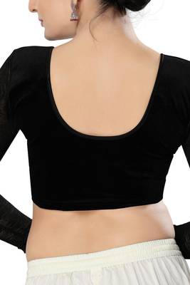 Non - Padded Velvet Round Neck Blouse 2