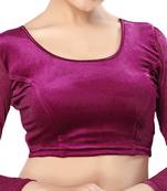 Non - Padded Velvet Round Neck Blouse