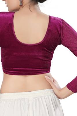 Non - Padded Velvet Round Neck Blouse 2