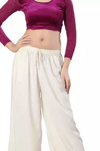 Non - Padded Velvet Round Neck Blouse