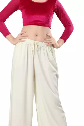 Non - Padded Velvet Round Neck Blouse