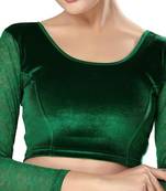 Non - Padded Velvet Round Neck Blouse