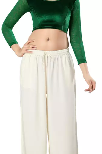 Non - Padded Velvet Round Neck Blouse