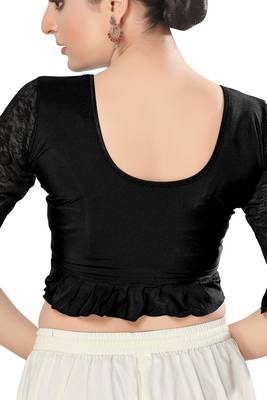 Non - Padded Shimmer Round Neck Blouse 2