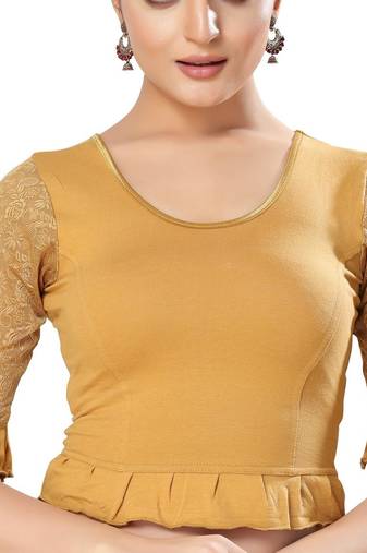 Non - Padded Cotton Lycra Round Neck Blouse