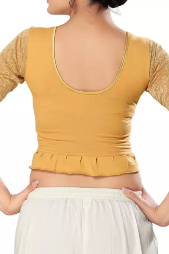 Non - Padded Cotton Lycra Round Neck Blouse