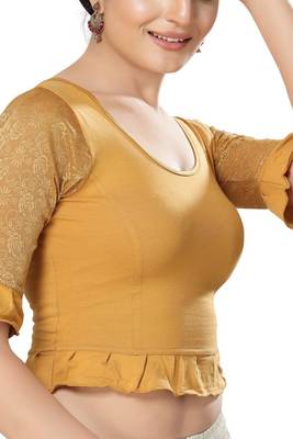 Non - Padded Cotton Lycra Round Neck Blouse 3