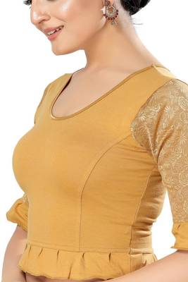 Non - Padded Cotton Lycra Round Neck Blouse 4