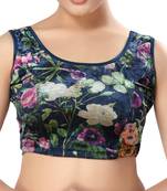 Non - Padded Velvet Round Neck Blouse