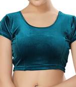 Non - Padded Velvet Round Neck Blouse