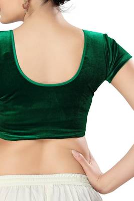 Non - Padded Velvet Round Neck Blouse 2