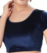 Non - Padded Velvet Round Neck Blouse