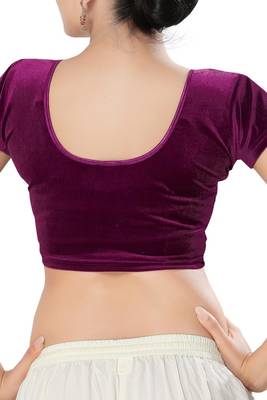Non - Padded Velvet Round Neck Blouse 2