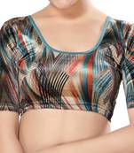 Non - Padded Velvet Round Neck Blouse