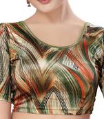 Non - Padded Velvet Round Neck Blouse