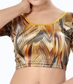 Non - Padded Velvet Round Neck Blouse