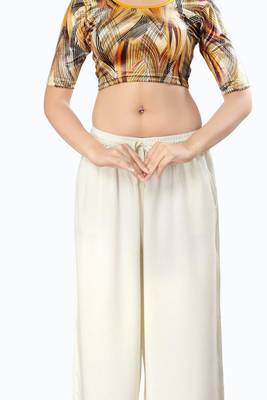 Non - Padded Velvet Round Neck Blouse 5