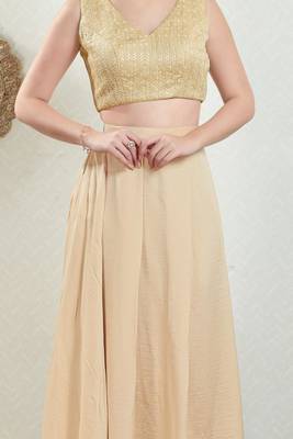 Padded Brocade V-Neck Blouse 5