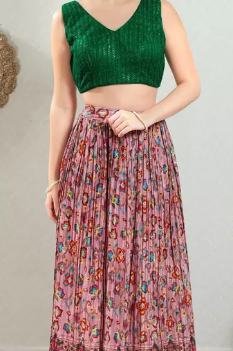 Padded Brocade V-Neck Blouse