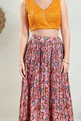 Padded Brocade V-Neck Blouse 5