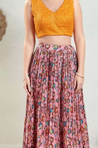 Padded Brocade V-Neck Blouse