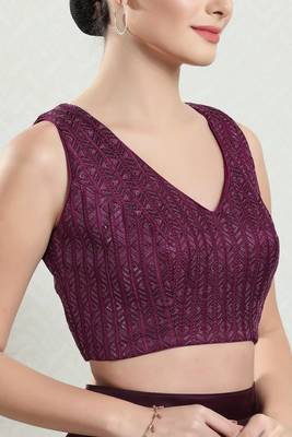 Padded Brocade V-Neck Blouse 3