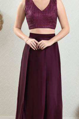 Padded Brocade V-Neck Blouse 5