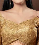 Padded Net Sweatheart Neck Blouse