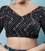 Padded Silk V-Neck Blouse