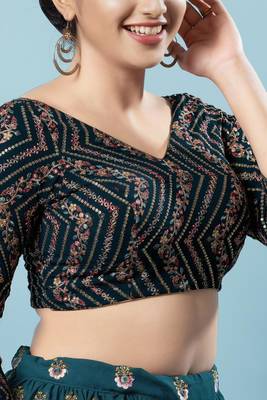 Padded Silk V-Neck Blouse 4